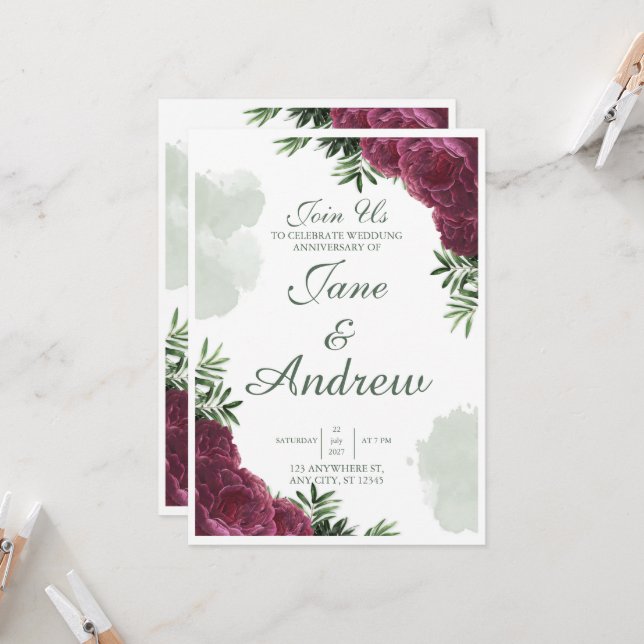 Wedding Invitation Card Design (Front/Back In Situ)