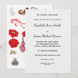 Wedding Invitation Card Elegant Floral Classic