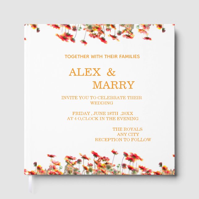 Wedding  INVITATION CARD Foil Guest Book (Front)