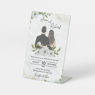 Wedding invitation card pedestal sign