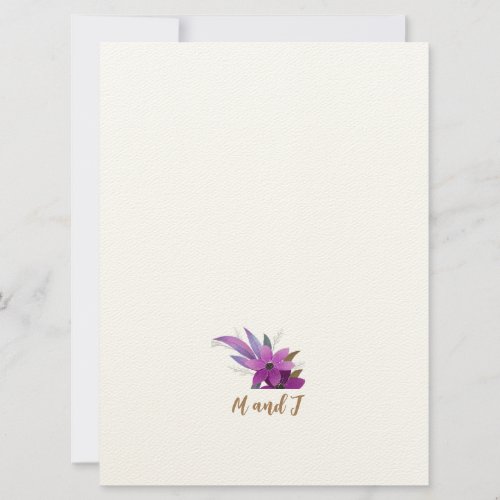 Wedding invitation card tulip flowers watercolor