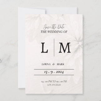 Wedding invitation card white envelope