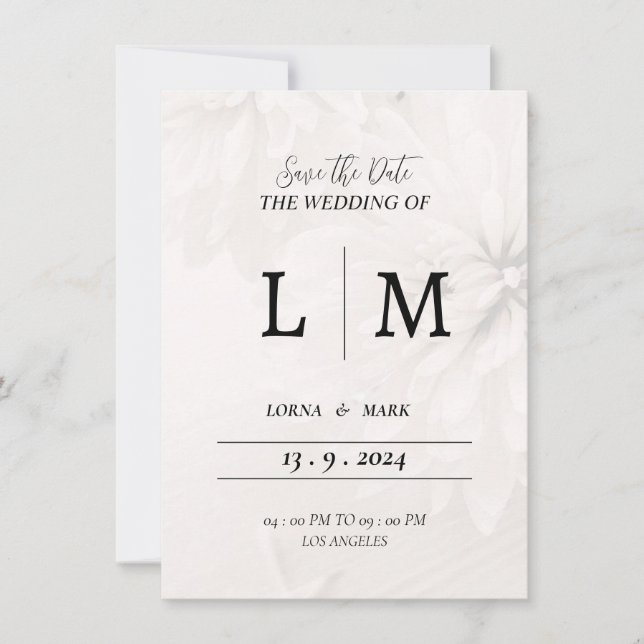 Wedding invitation card white envelope (Front)