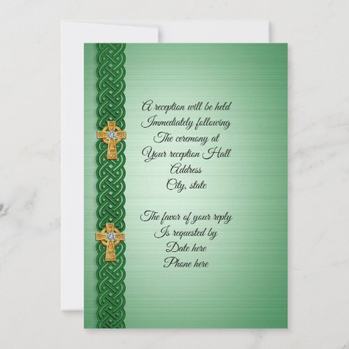 Wedding Invitation Celtic Cross Irish