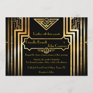Wedding invitation ceremony, great-Gatsby