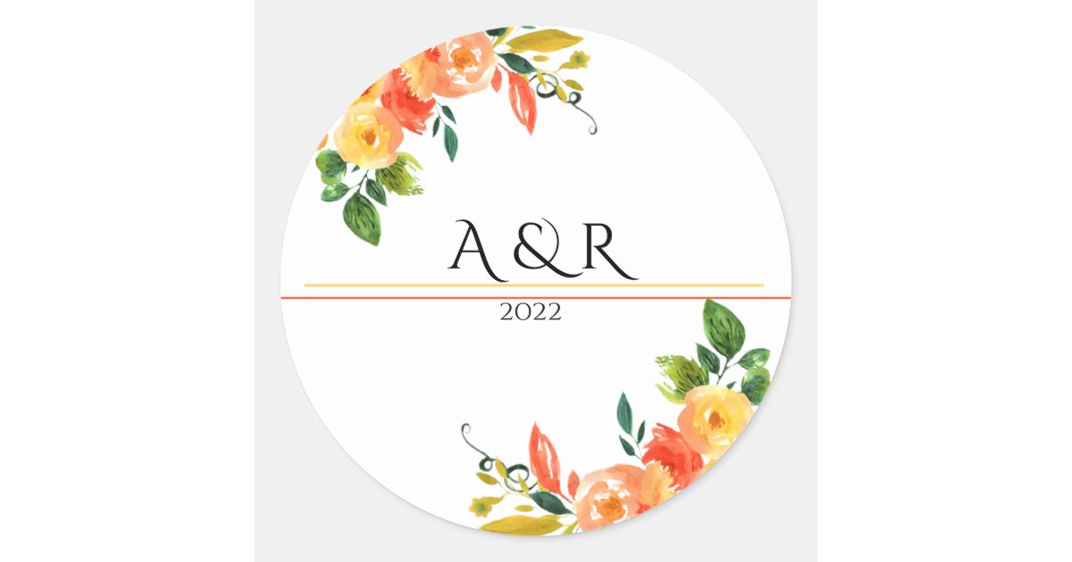 Wedding invitation classic round sticker | Zazzle