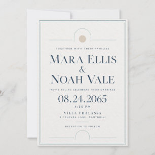 Wedding Invitation   Coastal Editorial Aegean Line