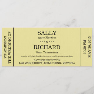 Wedding Invitation (Concert Ticket Styled)