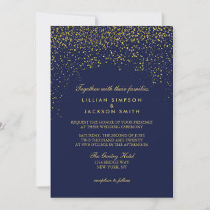 Wedding Invitation - Confetti - Navy