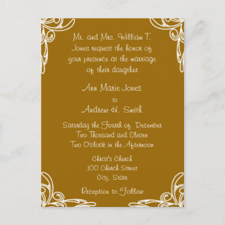 Wedding Invitation Corners Swirl on Carmel Postcard