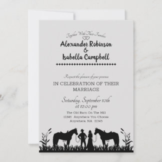Wedding Invitation-Country Wedding-Horse Design Invitation