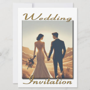Wedding Invitation couple in the sunset