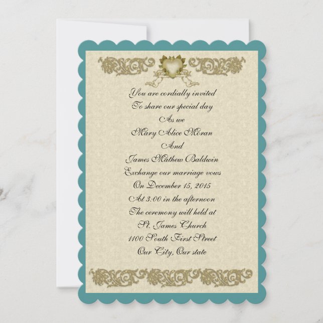 Wedding Invitation custom color (Front)