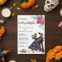 Wedding Invitation Day of Dead Fiesta 