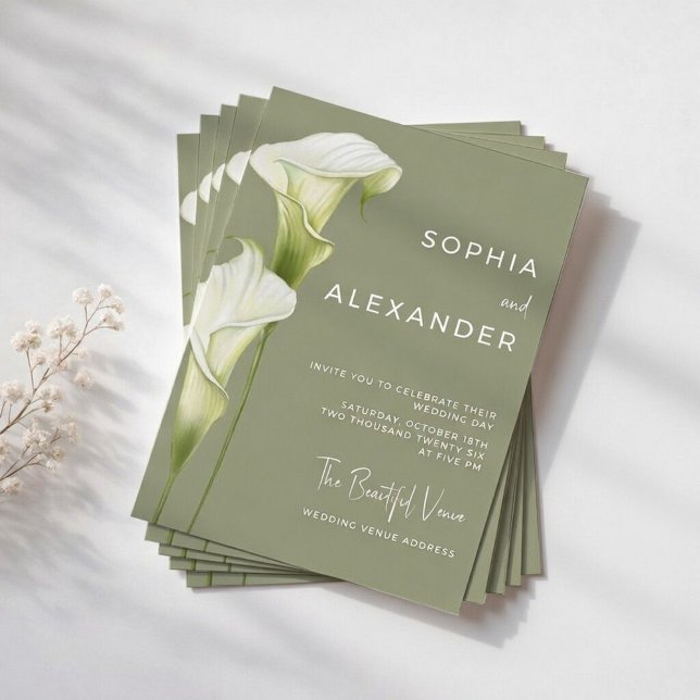 Wedding Invitation "Delicate Calla Lilies" (Creator Uploaded)