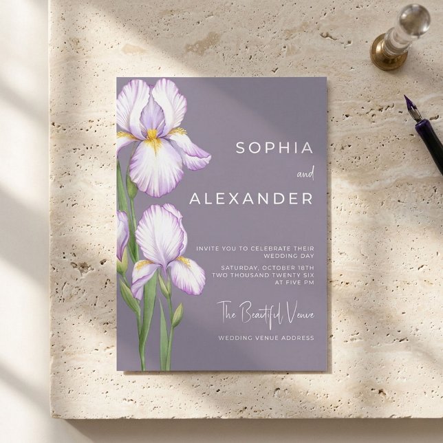 Wedding Invitation "Delicate Irises" (Creator Uploaded)