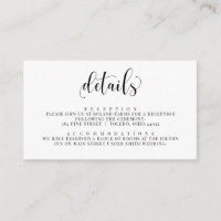 Wedding Invitation Details Insert Enclosure Card