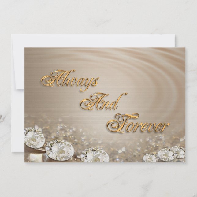 Wedding Invitation  Diamonds on satin customizable (Front)