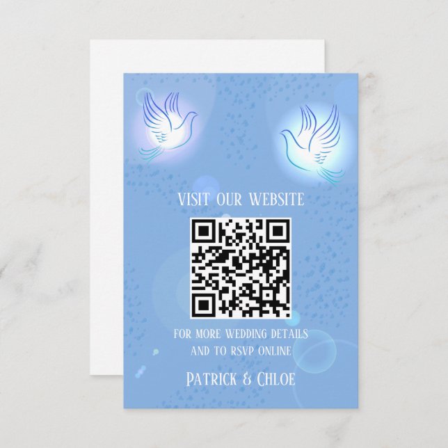 Wedding Invitation Dove Blue Lighting (Front/Back)