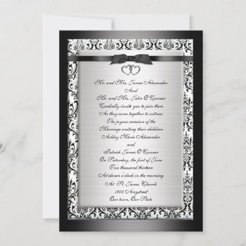 Wedding Invitation elegant Black white