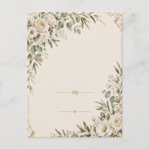 Wedding Invitation Elegant European Botanical