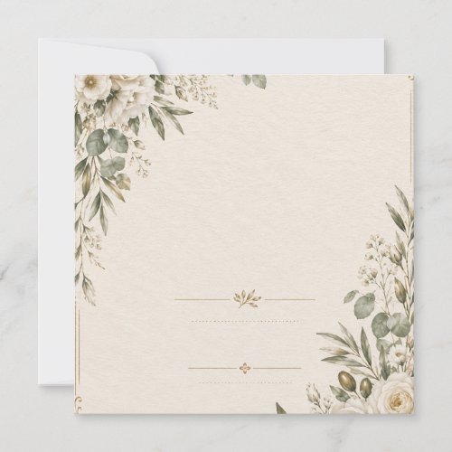 Wedding Invitation Elegant European Botanical