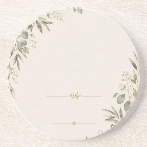 Wedding Invitation Elegant European Botanical Coaster