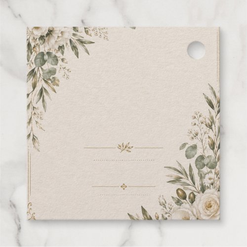 Wedding Invitation Elegant European Botanical Foil Favor Tags
