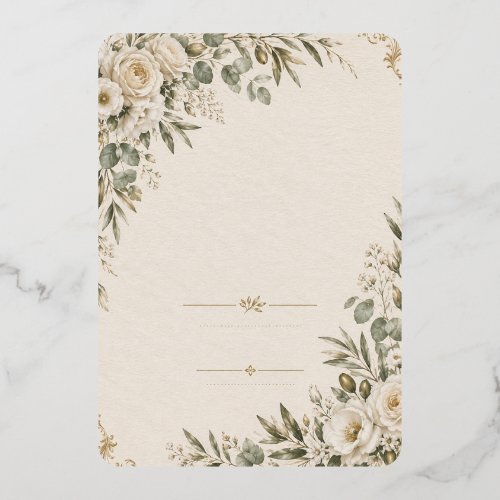 Wedding Invitation Elegant European Botanical Foil RSVP Card