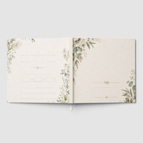 Wedding Invitation Elegant European Botanical Guest Book