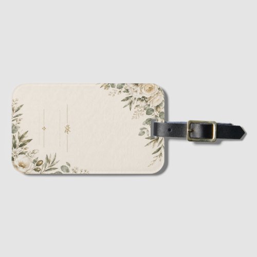 Wedding Invitation Elegant European Botanical  Luggage Tag