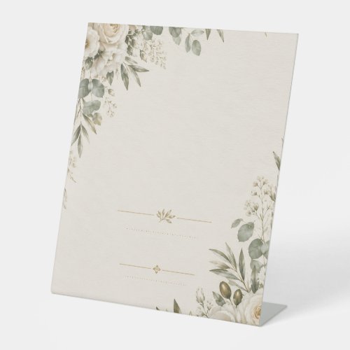 Wedding Invitation Elegant European Botanical Pedestal Sign
