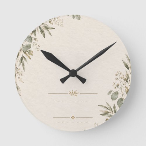 Wedding Invitation Elegant European Botanical Round Clock