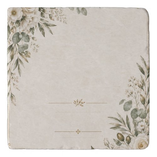 Wedding Invitation Elegant European Botanical Trivet