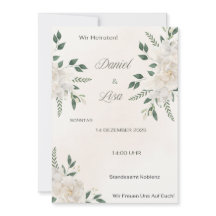 Wedding Invitation Elegant Floral - Natural White
