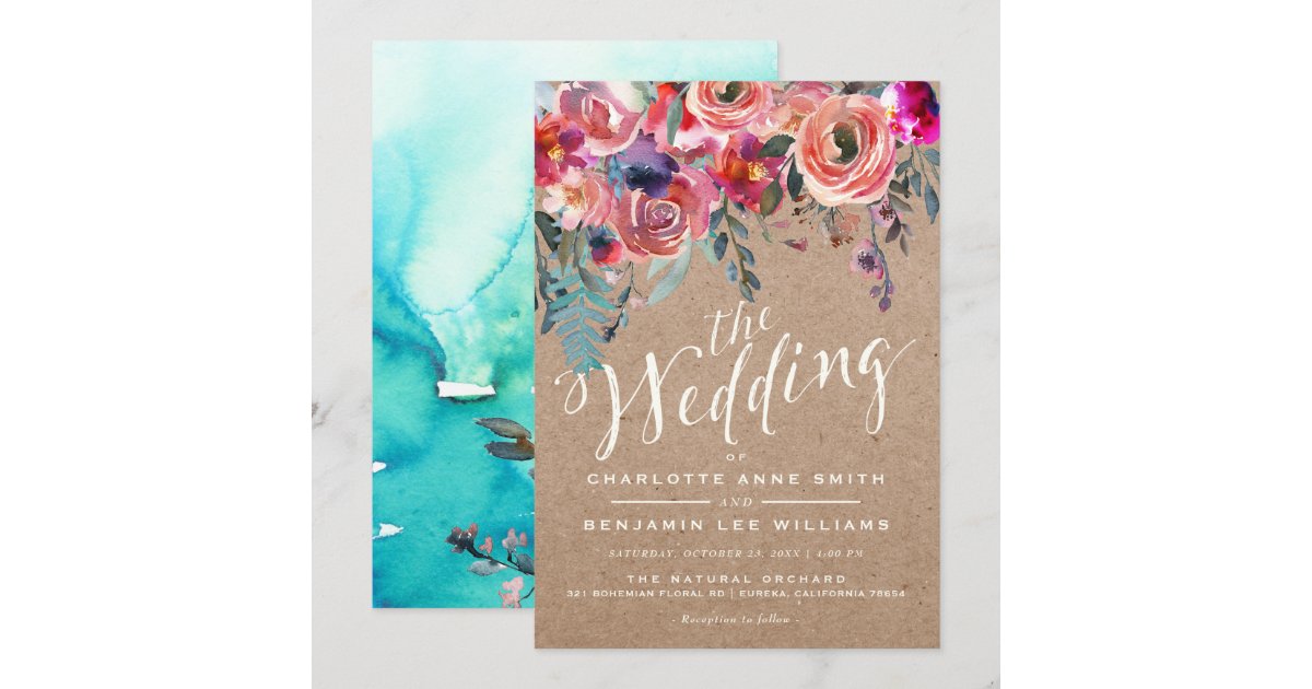 WEDDING INVITATION | Elegant Floral Rustic Spring | Zazzle