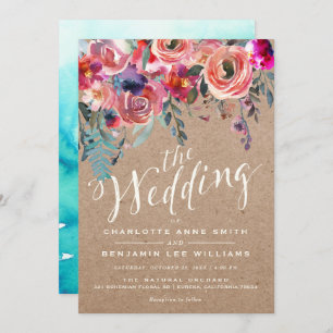 WEDDING INVITATION Elegant Floral Rustic Spring