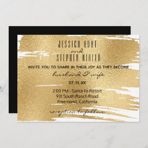Wedding Invitation Elegant in Black and Gold