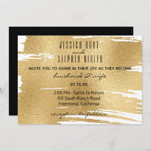 Wedding Invitation Elegant in Black and Gold