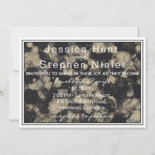 Wedding Invitation Elegant Inks of Gold N Blacks