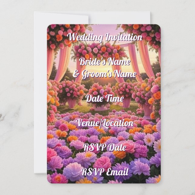 Wedding Invitation Elegant Rustic Romantic Digital (Front)