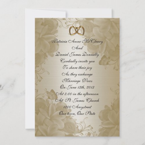 Wedding invitation elegant satin Frangipani