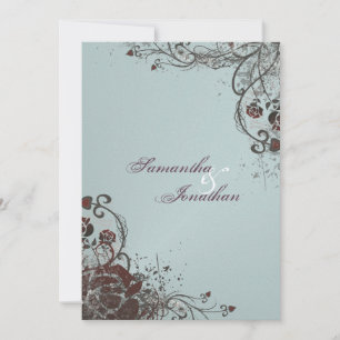 Wedding Invitation - Elegant Shattered Red Rose