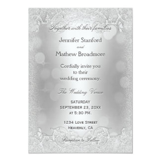 Elegant Silver Wedding Invitations & Announcements | Zazzle