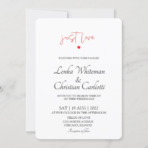 Wedding invitation elegant simple