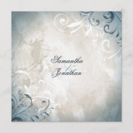 Wedding Invitation Elegant Vintage Foliage & Swirl