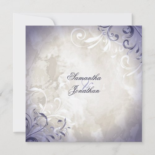 Wedding Invitation Elegant Vintage Foliage &amp; Swirl