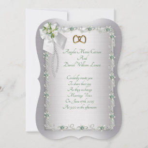 Wedding Invitation elegant white diamonds