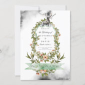 Wedding Invitation Enchanted Forest Stag Floral (Front)