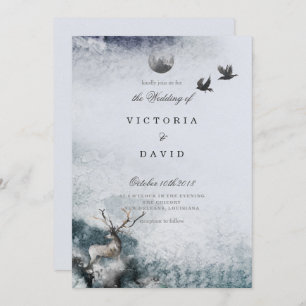 Wedding Invitation Enchanted Forest Stag Woodland